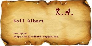Koll Albert névjegykártya